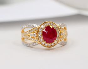 1.01ct刻面红宝石戒指