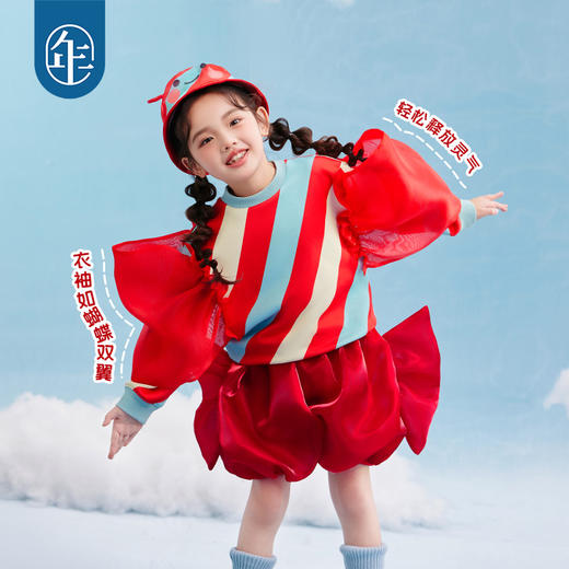 年衣童装女童卫衣长袖2025年春新款儿童套头衫甜美趣味糖果上衣宽松糖心精灵卫衣 商品图2