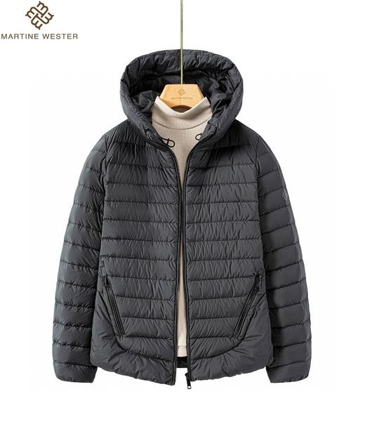 Martine Wester  女密克柔超高密度无胆防绒羽绒面料薄款连帽鹅绒服11383851 商品图3