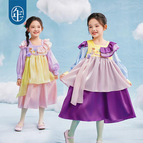 年衣童装女童连衣裙春季2025新款汉服裙新中式国风大童女孩公主裙礼服富在身前连衣裙