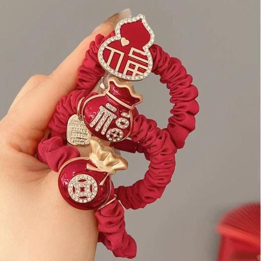 雀说 2025蛇年红色头绳本命年礼物发圈女童扎头发橡皮筋高弹力发绳5ZF-10503 商品图1