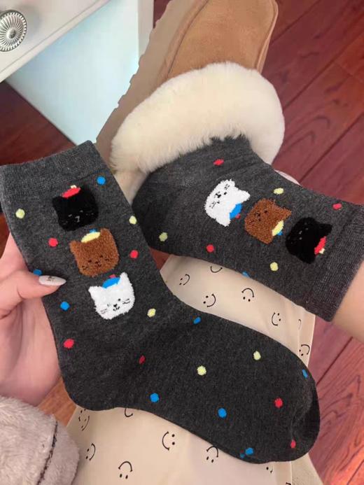 <曾小咸推荐>  植绒小熊中筒袜  商品图5