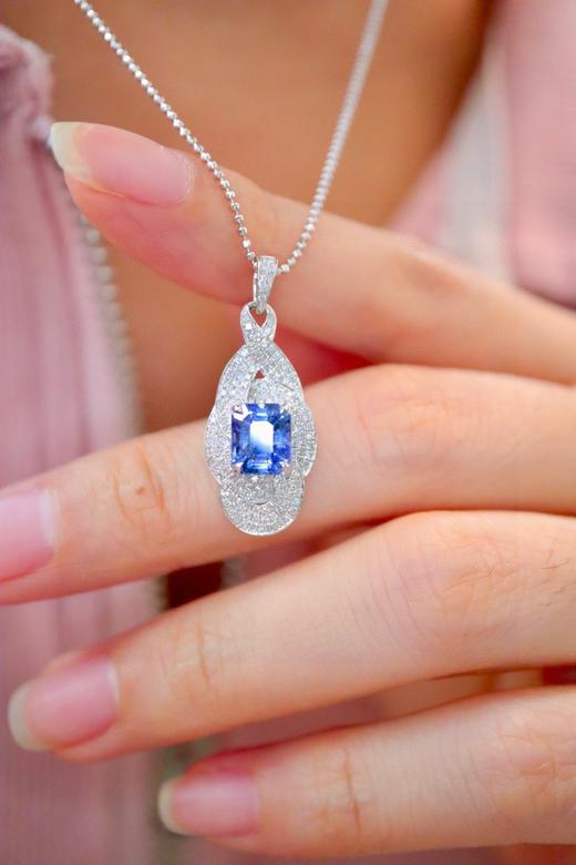 2.13ct刻面蓝宝石吊坠 商品图4