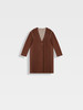callisto咖色纯绵羊毛长款女装大衣 商品缩略图3