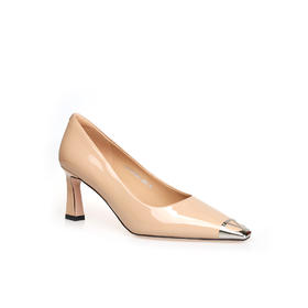 豪麟名鞋奥莱迪嘉女鞋皮鞋牛移膜革DJYYA51WP014杏色  原价1960元