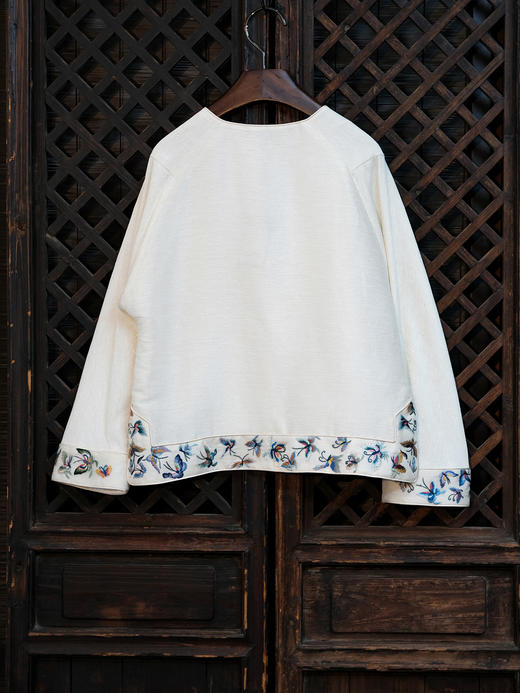 盛唐牡丹|丝麻百蝶手绣外套 商品图8