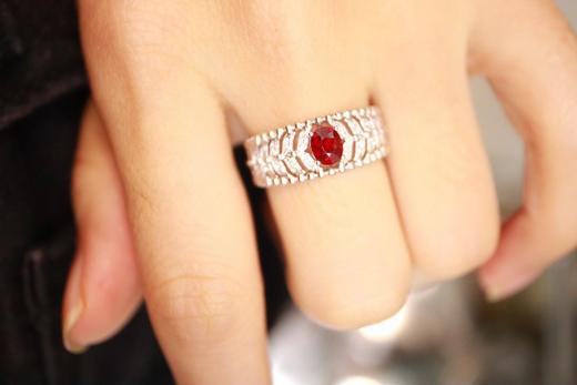 0.57ct刻面红宝石戒指 商品图3
