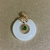 18K玫瑰金和田玉（白玉）镶钻吊坠--照暮春/甜甜圈直径20mm 商品缩略图0