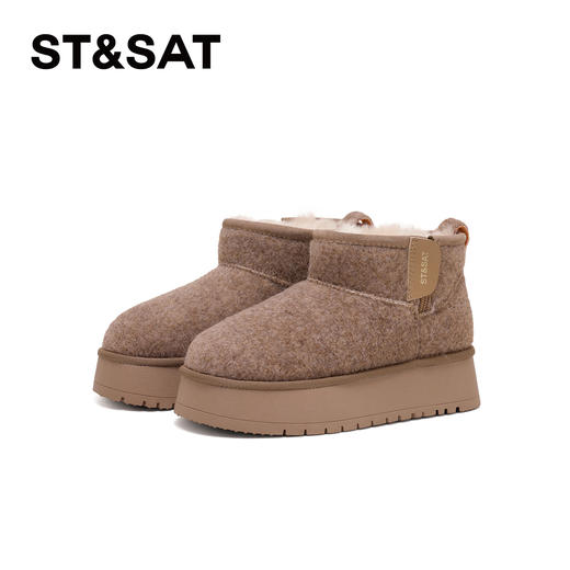 星期六简约百搭短筒加绒厚底雪地靴SSC4118CY7 商品图2