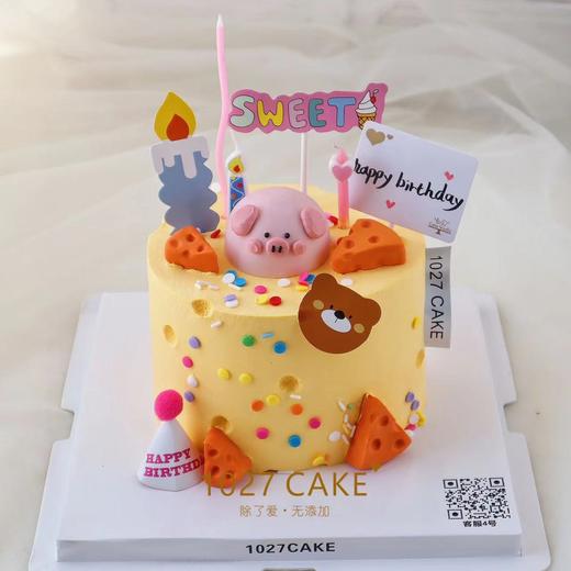 1027CAKE |  奶酪装饰 猪猪 立体蛋糕 商品图0