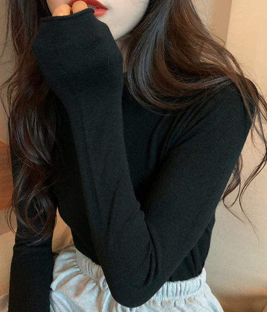 【GZ】无忧购新款百搭修身长袖上衣半高领内搭打底衫 商品图3