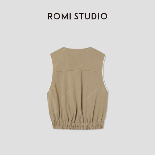 ROMI STUDIO高定系列美拉德色系自由之光100棉休闲马夹T3526 商品图1