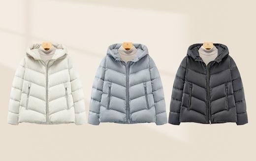Martine Wester  女进口15D超细超高密度羽绒面料明拉链连帽鹅绒服11383856 商品图0