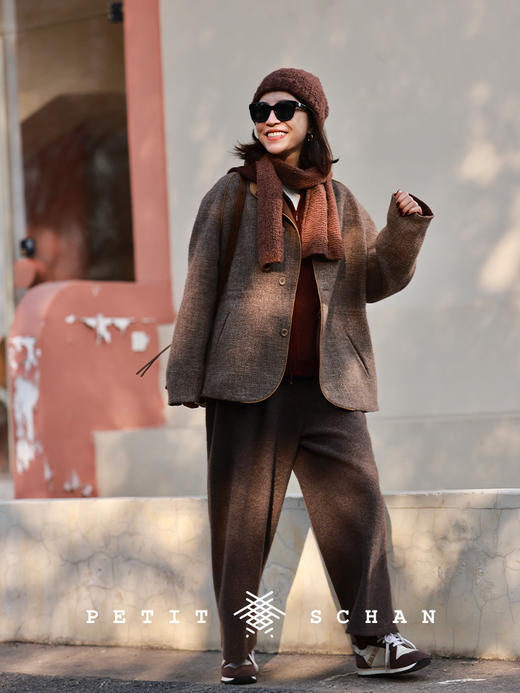 PETIT SCHAN小闪 CLO#704 The golden days 鎏金岁月 羊毛亚麻新中式外套 商品图5