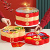 【送福字贴❗️平安喜乐多层果盘】吉祥麋鹿提手，好寓意/享美味！创意干果盘带盖家用塑料果瓜子盘分格水果盘客厅零食盒糖果盒 商品缩略图1