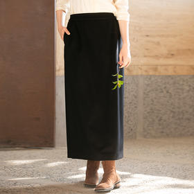 牧衣游原创 进口澳毛毛呢半裙软糯舒服显瘦百搭直筒半身裙 拂衣