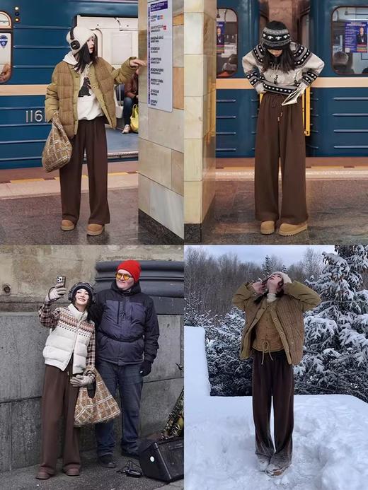 浮生八记/24D193/重磅收胯显高加厚保暖蚕丝羊毛休闲裤 商品图4