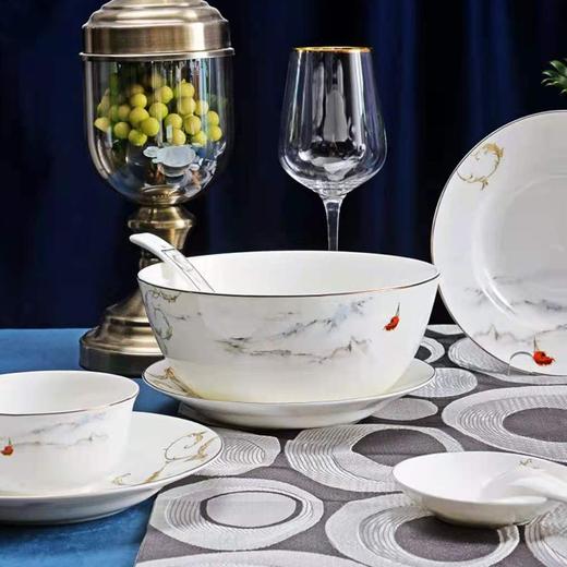 唐惠唐山骨瓷餐具整套18头中式家用饭碗盘勺子碗筷餐具整套 秋思 商品图3