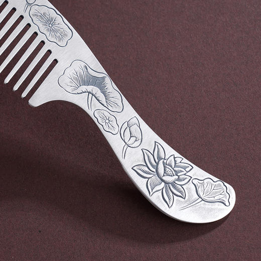 子佩集S999银【莲池墨染】梳子【YH06402003-6】纯银2412 商品图3