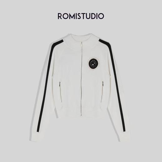 ROMI STUDIO【高定系列】百搭休闲复古白长袖短款棒球服开衫 M3621 商品图0