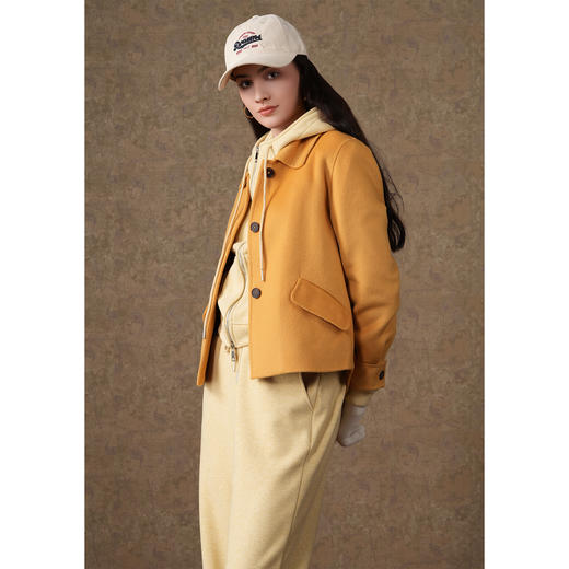 【羊绒】乔万尼新款羊毛呢大衣短款气质减龄羊绒大衣高级感EI4B531 商品图4