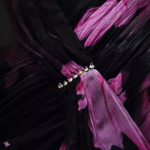 丁摩 真丝连衣裙春夏浪漫法式碎花裙桑蚕丝裙5ZF-0328 商品图2