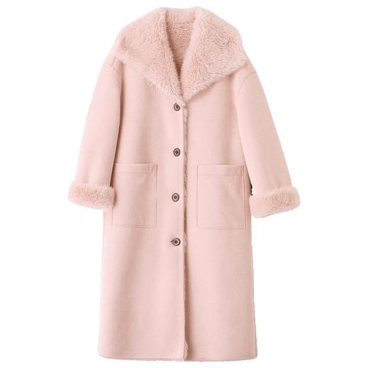 长款皮毛一体羊羔毛外套女冬季2024新款加厚环保皮草仿鹿皮绒大衣 商品图4