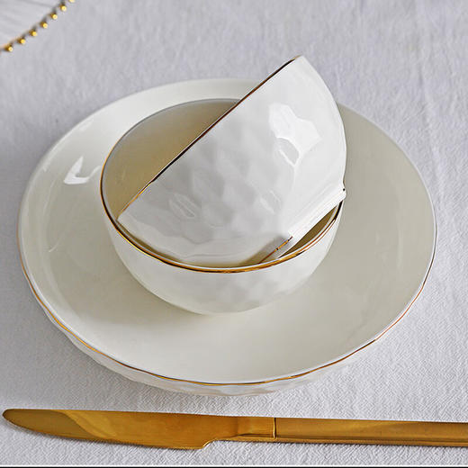 唐惠餐具整套唐山骨瓷22头碗盘餐具套装皮箱包装乔迁结婚送礼水立方 水立方22头 商品图2