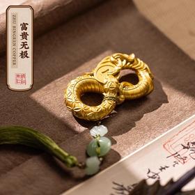 朱炳仁铜 富贵无极手把件招财蛇生肖随手盘玩礼物