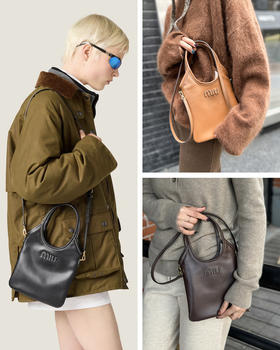 单品包邮 现货 THS 1.6-无 缪家 大牛工厂 IVY皮革手袋 撞色缝线托特包 3色 CQ1379