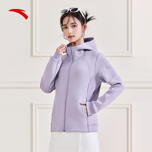 安踏易打理运动外套女士冬季新款百搭连帽针织开衫上衣162517707S 商品图0