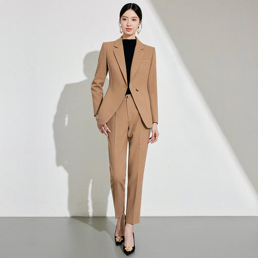 IWY/气质卡其色职业西装套装女春季公务员面试穿搭工作服24CP636 商品图0
