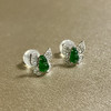 18K白金翡翠镶钻耳饰-蝶/葫芦5.8*3.5mm 商品缩略图0