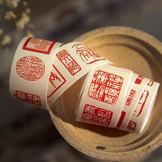 言己中国名画系列和纸胶带复古文艺手帐装饰留言素材贴画 3米24款 商品图3