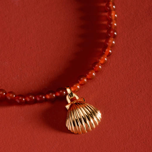 含晖· 招财小金贝红玛瑙珠串手链 商品图1