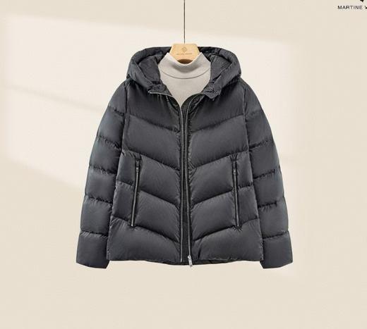 Martine Wester  女进口15D超细超高密度羽绒面料明拉链连帽鹅绒服11383856 商品图3