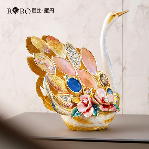 【彼达思】罗比罗丹 添福 天鹅珐琅彩摆件 商品图1