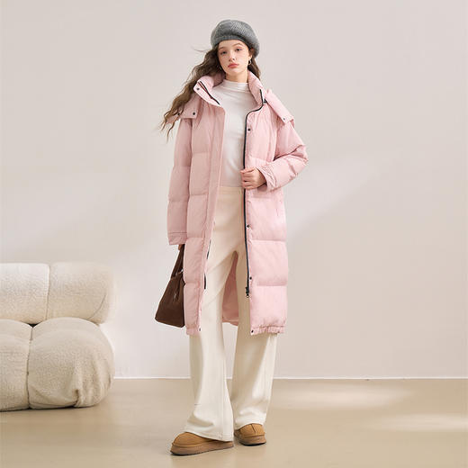 85%鸭绒长款羽绒服女冬季高级感加厚韩系面包服过膝保暖外套V0032997 商品图1