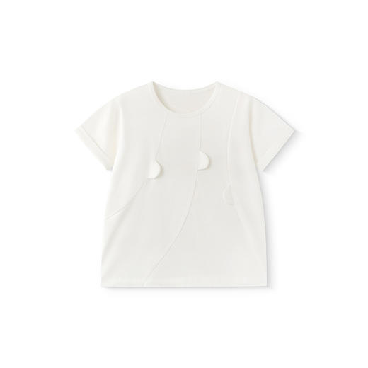 【高定系列】英氏儿童T恤春夏季羊毛T恤女童休闲短袖上衣新款 商品图4