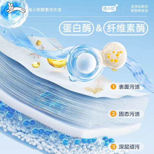 兔小软  酵素洗衣液2kg 瓶装 深层洁净 商品图3