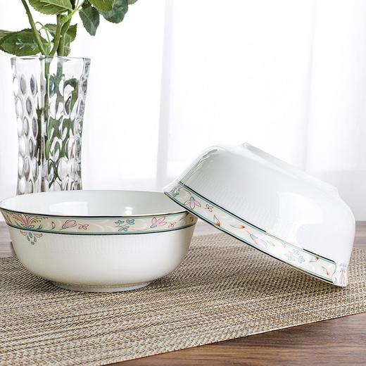 唐惠 碗 碗碟套装家用饭碗盘子勺子骨瓷餐具套装30头中式碗盘釉上彩浮雕工艺烟花三月家居实用礼品餐具 餐具 商品图3