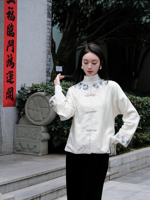 盛唐牡丹|百蝶手绣对襟外套 商品图0