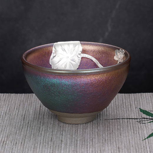 子佩集S990银【流光溢彩】茶具【HH007】纯银茶杯摆件金鱼偏紫2412 商品图2