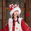 【鸿运当头❗️新年毛绒醒狮帽】春节就要戴新帽，马年秋冬女保暖帽子红色可爱虎头帽卡通龙头雷锋帽年货围巾 商品缩略图6