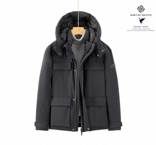 Martine Wester 男日本东丽Dermizax 弹力防水透湿面料立体贴袋可脱卸帽鹅绒服11083188 商品图3