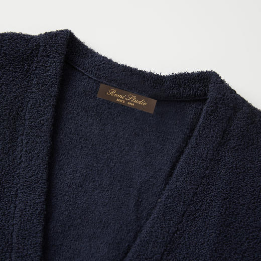 ROMI STUDIO宽松中长款流苏藏蓝色毛衣针织开衫23AWW097 商品图1