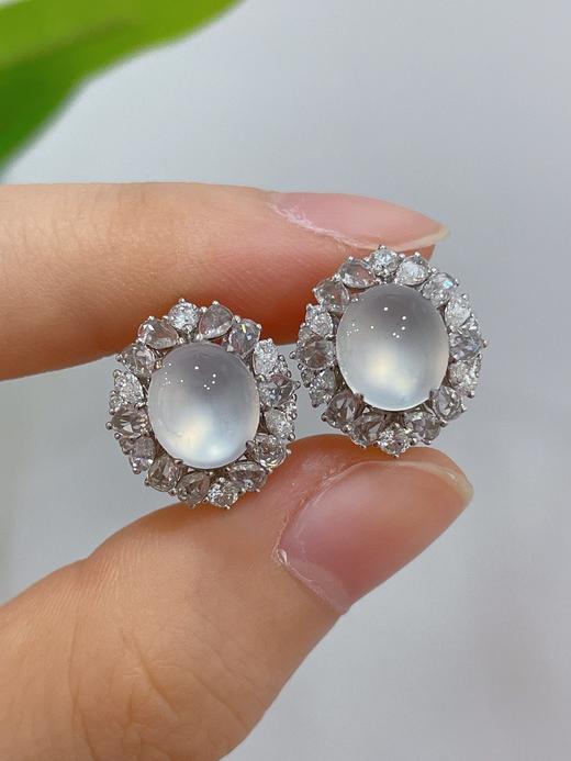 蛋面翡翠耳钉耳扣 商品图2