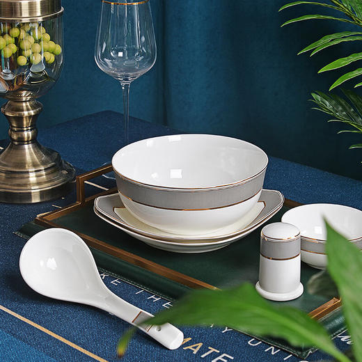 唐惠餐具整套33头唐山骨瓷碗盘餐具套装乔迁搬家结婚礼物皮箱沙漠骆驼 商品图2