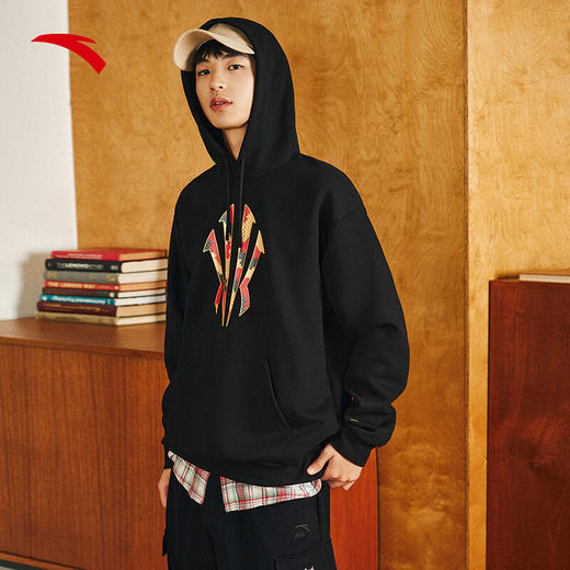 安踏（ANTA）欧文系列新年战袍蛇年连帽卫衣男女同款篮球系列套头衫172511723S 商品图4