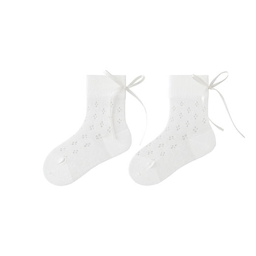 迷你巴拉女童透气袜子春季新款宝宝棉弹甜美可爱蝴蝶袜不勒脚 商品图4